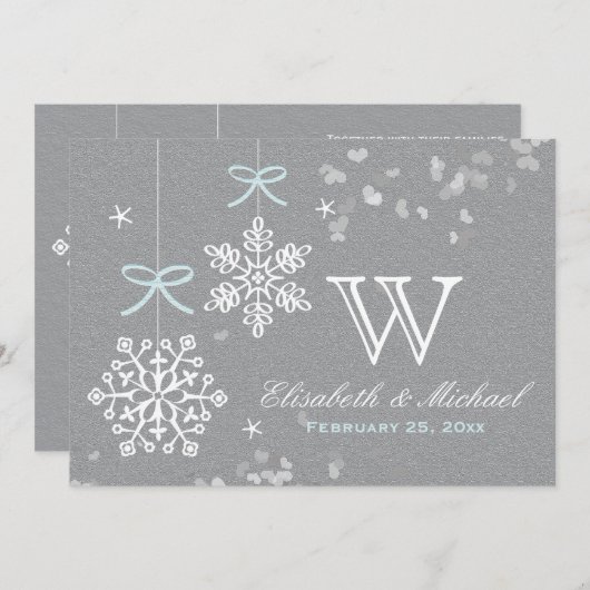 Invitations bleues et grises en bon état de (Devant / Derrière)