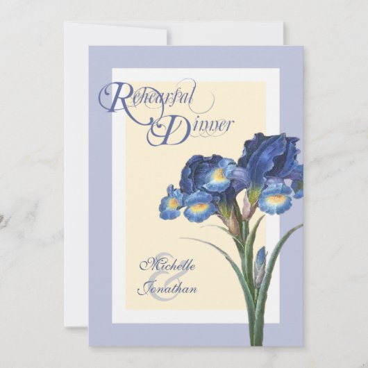 Invitations bleues grises molles de dîner de (Devant)