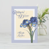 Invitations bleues grises molles de dîner de (Debout devant)
