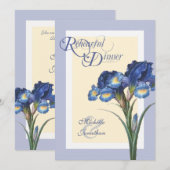 Invitations bleues grises molles de dîner de (Devant / Derrière)