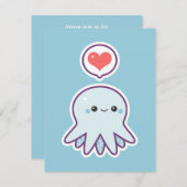 Invitations bleues mignonnes de fête (Devant / Derrière)