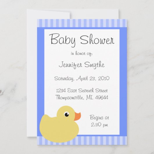 Invitations bleues mignonnes douces de baby shower (Devant)