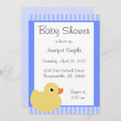 Invitations bleues mignonnes douces de baby shower (Devant / Derrière)