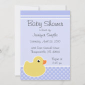 Invitations bleues mignonnes en caoutchouc de baby (Devant)