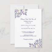 Invitations bleues simples de mariage de nature (Devant)