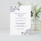Invitations bleues simples de mariage de nature (Debout devant)