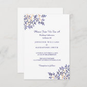 Invitations bleues simples de mariage de nature (Devant / Derrière)