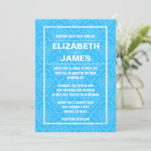 Invitations bleues vintages rustiques de mariage (Debout devant)