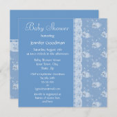 Invitations bleus de douche de bébé de lapins (Devant / Derrière)