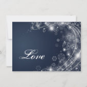 Invitations bleus de mariage de flocons de neige (Dos)