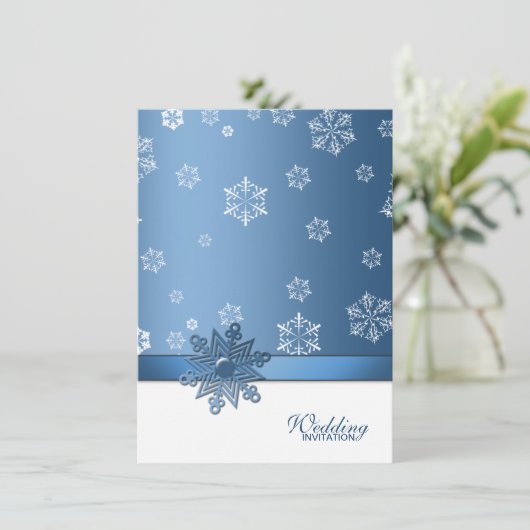 Invitations bleus et blancs d'hiver de flocon de (Debout devant)