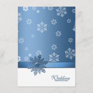 Invitations bleus et blancs d'hiver de flocon de