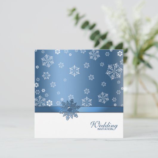 Invitations bleus et blancs d'hiver (vide) de (Debout devant)
