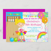 Invitations blondes mignonnes de fête (Devant / Derrière)