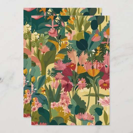 Invitations Bloomy Gargen motif (Devant / Derrière)