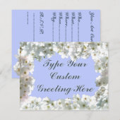 Invitations Blue Blossom Cartes RSVP personnalisée (Devant / Derrière)