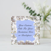 Invitations Blue Blossom Cartes RSVP personnalisée (Debout devant)