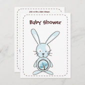 Invitations Blue Bunny Organic Planet Bunny (Devant / Derrière)
