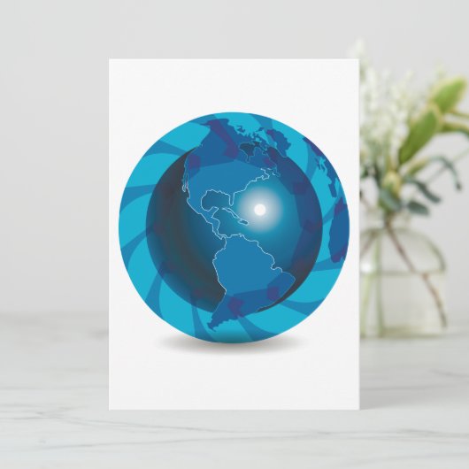 Invitations Blue Globe (Debout devant)