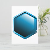Invitations Blue Hexagon