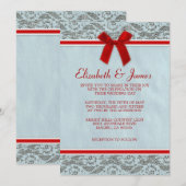 Invitations Blue & Red Country Lace Wedding (Devant / Derrière)