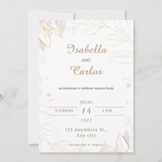 Invitations Boda En Espanol (Devant)