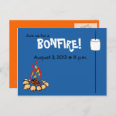 Invitations BONFIRE & marshmallow (Devant / Derrière)