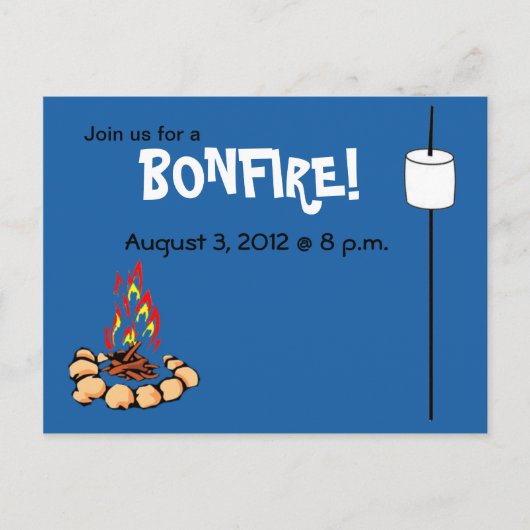Invitations BONFIRE & marshmallow (Devant)