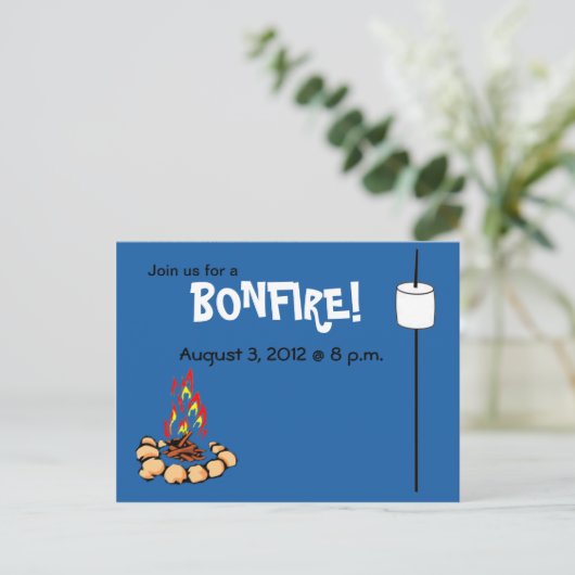 Invitations BONFIRE & marshmallow (Debout devant)