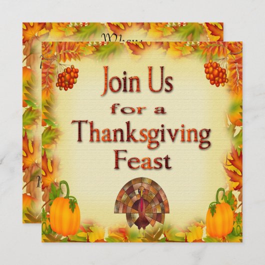 Invitations Bons thanksgivings (Devant / Derrière)