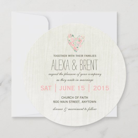 Invitations botaniques lunatiques de mariage (Devant)