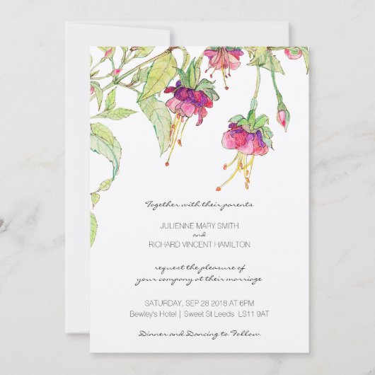 Invitations botaniques modernes florales de (Devant)