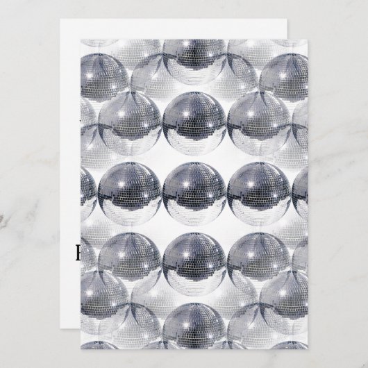 invitations boule disco (Devant / Derrière)