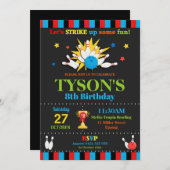 Invitations Boys de Bowling Birthday Party (Devant / Derrière)