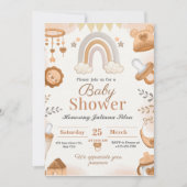 Invitations Brown à la douche bébé (Devant)