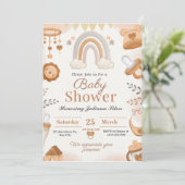 Invitations Brown à la douche bébé (Debout devant)