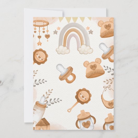 Invitations Brown à la douche bébé (Dos)