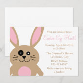 Invitations Brown de chasse aux oeufs de Pâques (Devant / Derrière)