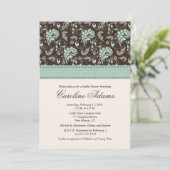 Invitations Brown de Fête de la mariée de Teal (Debout devant)