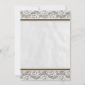 Invitations Brown de mariage de dentelle de pays (Dos)
