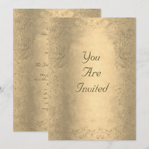 Invitations Brown de mariage vintage Swirl en papi