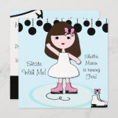 Invitations Brown de partie de patinage de glace (Devant / Derrière)