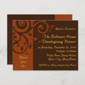 Invitations Brown, Rust Reverse Swirl Fêtes (Devant / Derrière)
