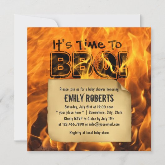 Invitations brûlantes chaudes de baby shower de (Devant)