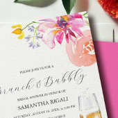 Invitations Brunch et Bubbly rose nuptiale douche
