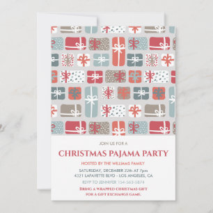 Invitations Cadeaux Fête de Pyjama de Noël Pyjama