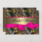 Invitations Camo et douches nuptiales roses (Devant / Derrière)
