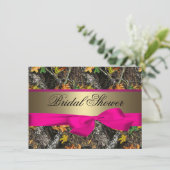 Invitations Camo et douches nuptiales roses (Debout devant)