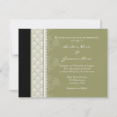Invitations Camo Green One-Side Mariage damassé A2 (Devant)