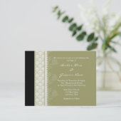 Invitations Camo Green One-Side Mariage damassé A2 (Debout devant)